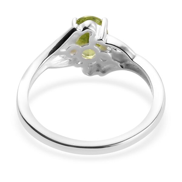 Nat&uuml;rlicher Peridot und Zirkon Ring 925 Silber  ca. 0,92 ct image number 6