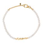 GP Amore Kollektion - Perle, Kanchanaburi Blauer Saphir Armband ca. 19 cm 925 Silber 750 Gelbgold Vermeil