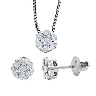 Weißer Diamant VS G Schmuckset 950 Platin ca. 1,00 ct.