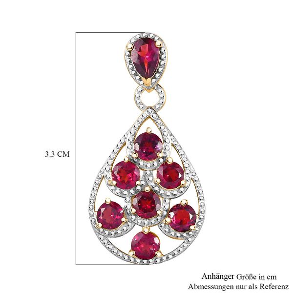 Rhodolith Granat Anh&auml;nger 925 Silber Gelbgold Vermeil ca. 2,78 ct. image number 6