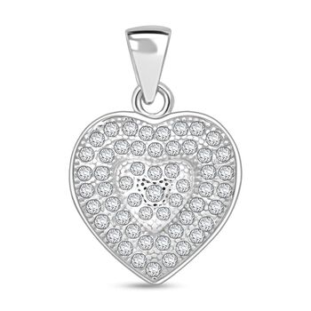 LUSTRO STELLA wei&szlig;es Zirkonia Schmuckset im Herz-Design