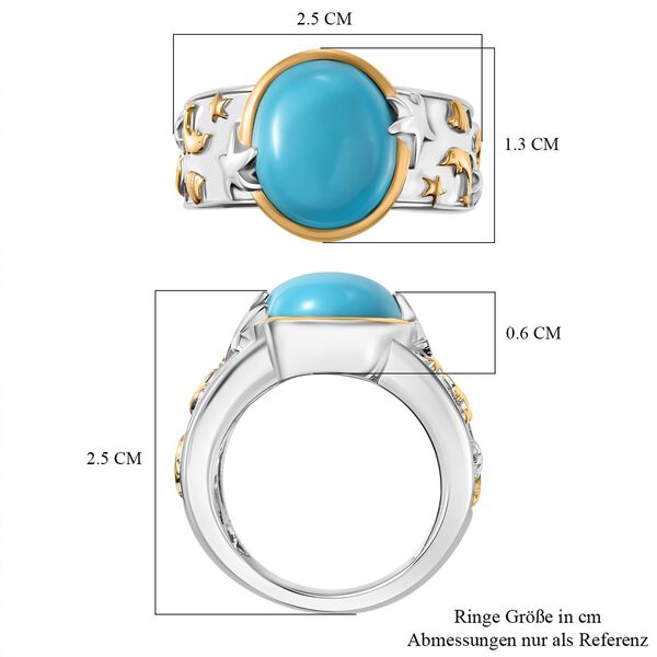 AA Sleeping Beauty Türkis und Zirkon Ring - 4,38 ct. image number 5