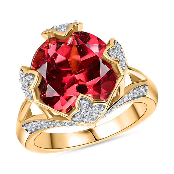 D'Joy Labor Padparadscha Saphir und Zirkon Ring - 9,59 ct. image number 4