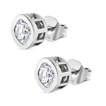 Moissanit Solit&auml;r Ohrringe - 1,11 ct.