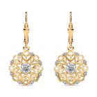 Moissanit Ohrringe 925 Silber 750 Gelbgold Vermeil