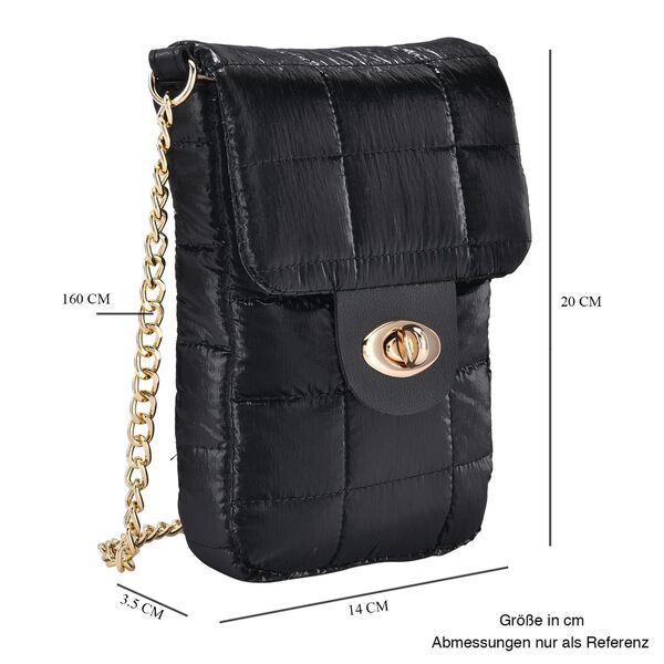 Gesteppte Puffy Crossbody Tasche mit RFID Schutz, schwarz image number 6
