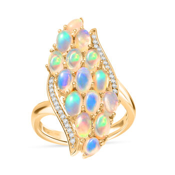 D'Joy AA nat&uuml;rlicher, &auml;thiopischer Welo Opal und Zirkon Ring - 2,34 ct.
