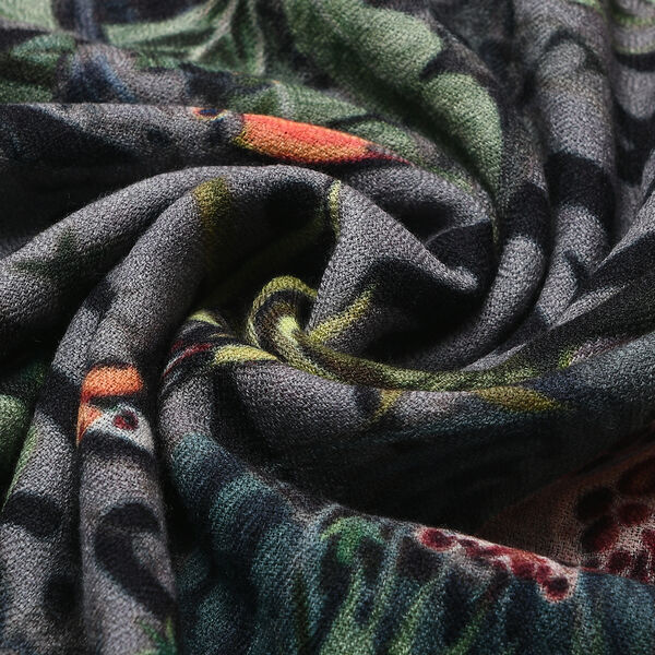 LA MAREY - 100% Kaschmirwolle Schal, Gr&ouml;&szlig;e - 70 x 190cm. Grau image number 6