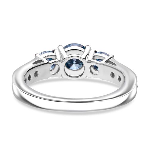 LUXURIANT DIAMOND - Lab Grown Blauer Diamant SI SGL zertifiziert Ring 925 Silber rhodiniert (Größe 19.00) ca. 1.50 ct image number 4