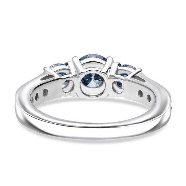 LUXURIANT DIAMOND - Lab Grown Blauer Diamant SI-GH SGL zertifiziert Ring 925 Silber rhodiniert (Gr&ouml;&szlig;e 19.00) ca. 1.50 ct image number 4