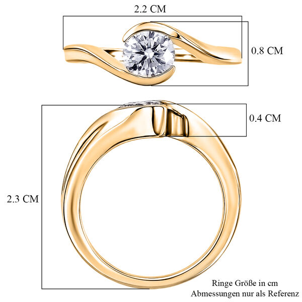 D'Joy Moissanit Ring 925 Silber Gold (Gr&ouml;&szlig;e 21.00) ca. 0,79 ct image number 6