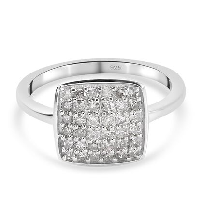 Diamant Ring 925 Silber platiniert (Größe 17.00) ca. 0,50 ct