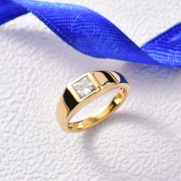 LUXURIANT DIAMOND - Lab Grown Diamant VS-EF SGL zertifiziert Ring 925 Silber 750 Gelbgold Vermeil (Größe 18.00) ca. 1,00 ct image number 1