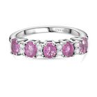 D'Joy Ilakaka Rosa Saphir (Fissure gefüllt), Weißer Zirkon Ring 925 Silber rhodiniert (Größe 19.00) ca. 1,62 ct