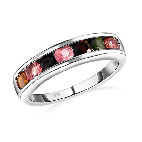 Mehrfarbig Turmalin Ring, 925 Silber platiniert  ca. 0,83 ct image number 4