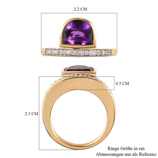 Afrikanischer Amethyst und Zirkon-Ring - 2,16 ct. image number 7