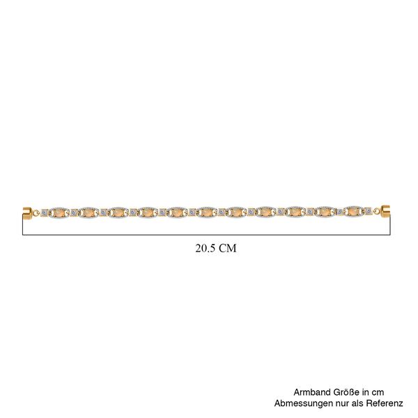 AA Nat&uuml;rlicher, &auml;thiopischer Welo Opal, Wei&szlig;er Topas Armband ca. 20 cm 925 Silber Gelbgold Vermeil ca. 5,59 ct. image number 6