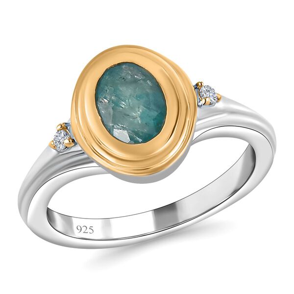 Grandidierit und Zirkon-Ring, 925 Silber Bicolor  ca. 0,83 ct image number 4