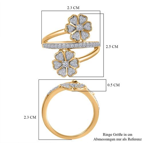 Lab Grown Diamant SI Ring 925 Silber 750 Gelbgold Vermeil (Größe 21.00) ca. 0,50 ct image number 6