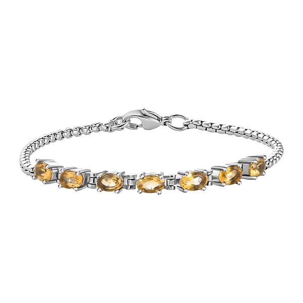 Citrin Armband, ca. 19 cm, 316L Edelstahl , ca. 3.77 ct
