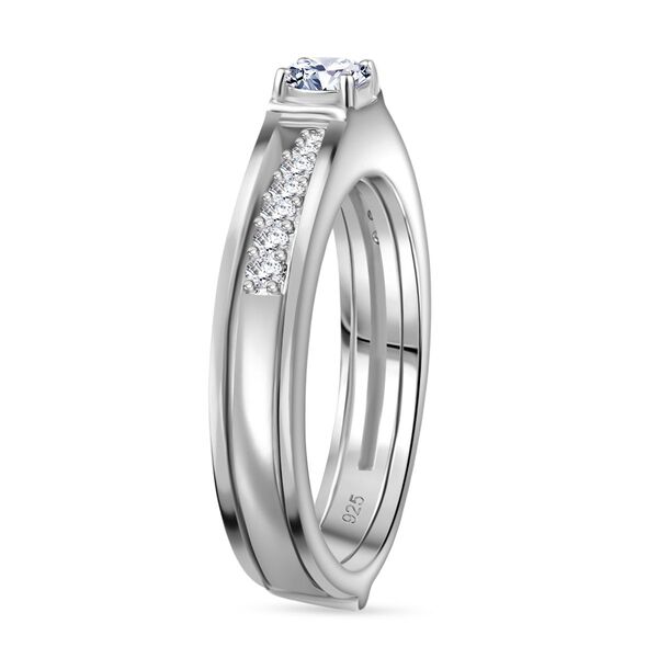 2er-Set Moissanit Ringe, 925 Silber rhodiniert - 0,48 ct. image number 5