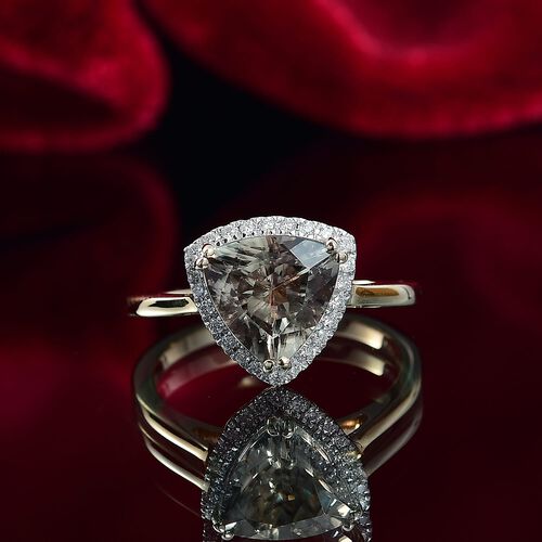 AAA Turkizit, Weißer Diamant Ring 585 Gold (Größe 17.00) ca. 2,79 ct image number 1