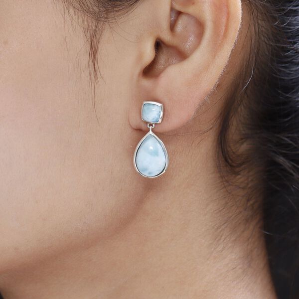 Larimar Ohrringe, 925 Silber platiniert ca. 15.05 ct image number 3