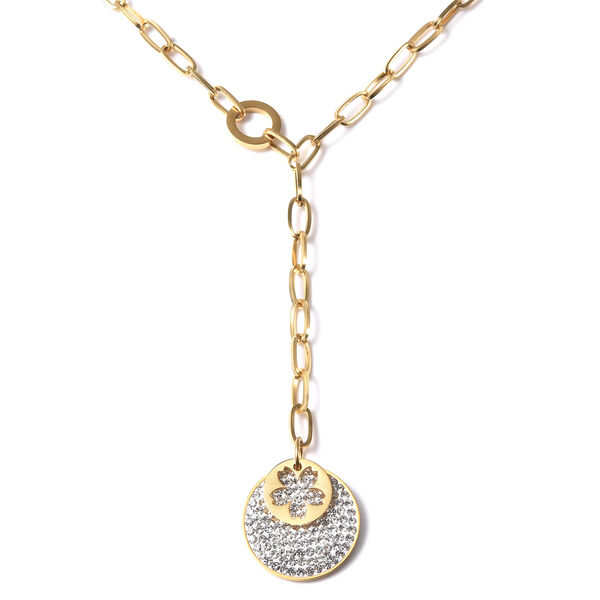 Cluster wei&szlig;e Kristall-Halskette, 70 cm