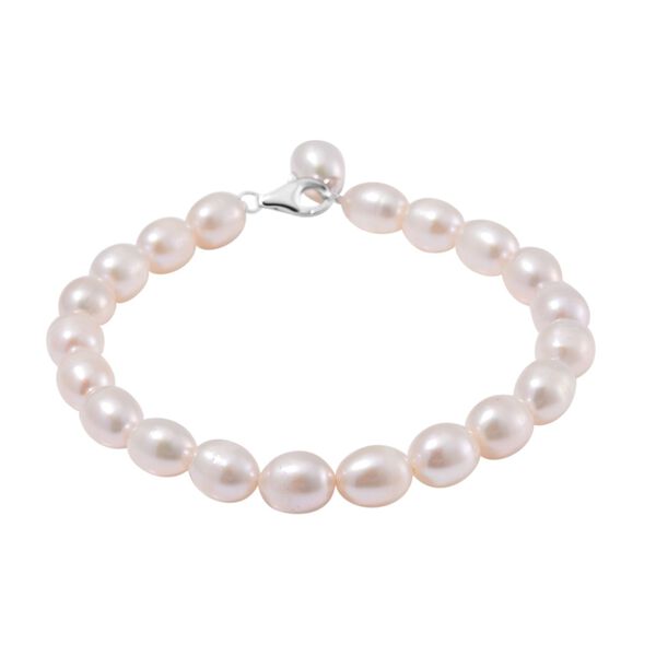Weiße Süßwasserperlen Armband, 20 cm image number 4