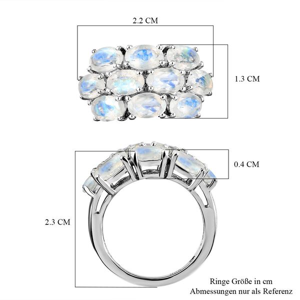 Premium Regenbogen Mondstein-Ring, 925 Silber platiniert  ca. 4,26 ct image number 7