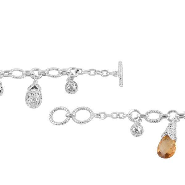 Royal Bali Kollektion - Citrin-Armband, ca. 19 cm, 925 Silber image number 2