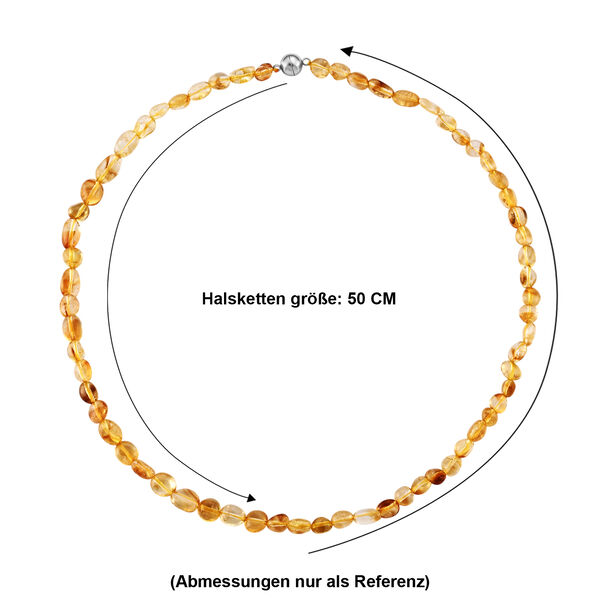 Citrin Halskette ca. 50 cm 316L Edelstahl ca. 115,00 ct. image number 4