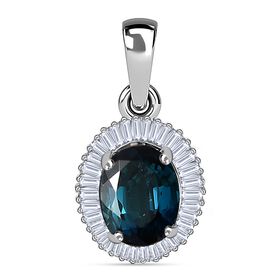 RHAPSODY AAAA Monte Belo Indigolith und VS-EF Diamant Anhänger in 950 Platin - 1,11 ct.