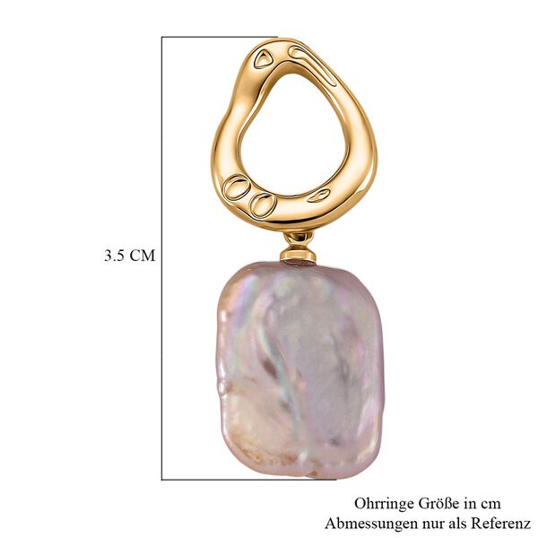 Mehrfarbige Keshi Perle Ohrringe Nickelfreies Messing, Goldfarben image number 5