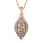 Nat&uuml;rlicher Champagner Diamant Anh&auml;nger mit Kette, 925 Silber Ros&eacute;gold Vermeil ca. 1.00 ct