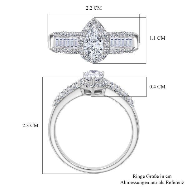 LUXURIANT DIAMOND - Lab Grown Diamant VS-EF IGI zertifiziert Ring 925 Silber rhodiniert (Gr&ouml;&szlig;e 21.00) ca. 1.00 ct image number 6