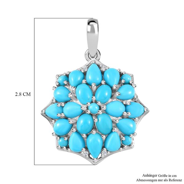 AA Sleeping Beauty Türkis und Zirkon Anhänger - 3,24 ct. image number 5