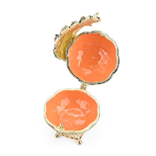 LIVMORE Pfauen-Design Schmuckdose, 6x7x10cm, Rot image number 6