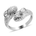 Royal Bali Kollektion - Polki Diamant Bypass-Ring, 925 Silber (Größe 16.00) ca. 0,36 ct image number 0