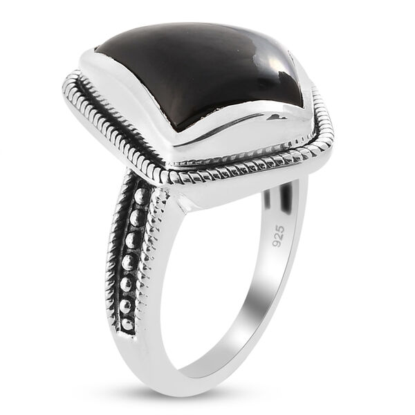 Schwarzer Spinell-Ring, 925 Silber  ca. 6,95 ct image number 5