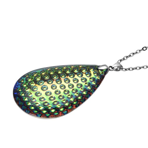 Pfau Kristall-Anhänger mit Kette, reiner Edelstahl image number 4