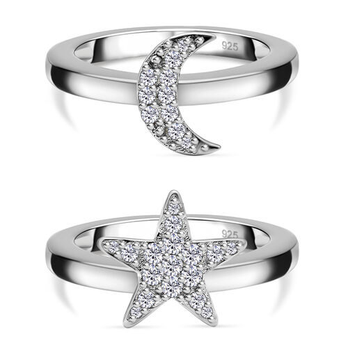 2er-Set - Moissanit Ringe - 0,40 ct. image number 0