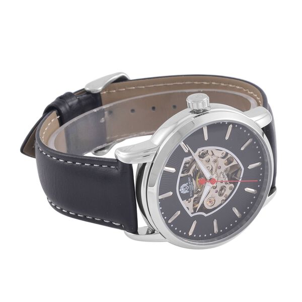 WILLIAM HUNT -  Uhr mit Automatikwerk, 5 ATM Wasserbeständigkeit, Skelettdisplay und schwarzem Lederarmband, 25 cm image number 5
