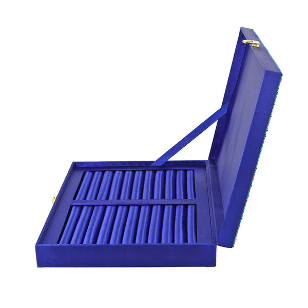 Handgefertigter 120-Ring Koffer, Blau image number 7