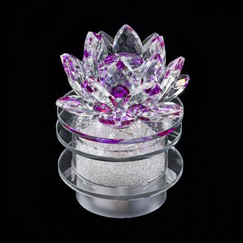 The 5th Season - Kristall Lotusbl&uuml;te LED-Licht mit drehbarem Sockel, 9,5x10,5 cm, rosa