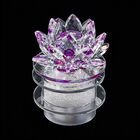 The 5th Season - Kristall Lotusblüte LED-Licht mit drehbarem Sockel, 9,5x10,5 cm, rosa