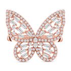 Weißer Zirkonia-Ring, (Größe 17.00), ca. 1,56 roséfarben 1.56 ct