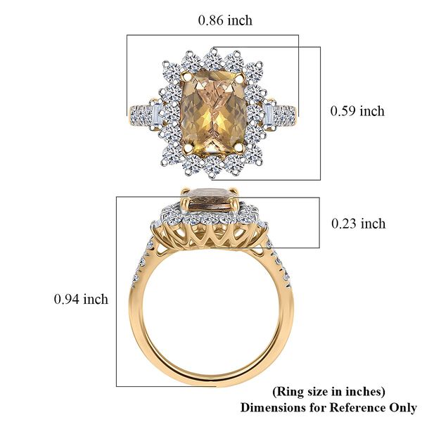 LUXURIANT DIAMOND - AAA Nat&uuml;rlicher goldener Tansanit, Lab Grown Diamant Ring 417 Gold (Gr&ouml;&szlig;e 17.00) ca. 2,85 ct image number 5