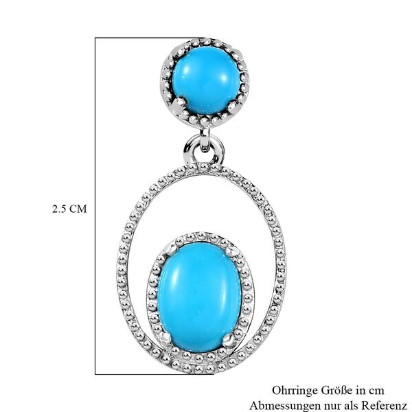 Sleeping Beauty T&uuml;rkis Ohrringe 925 Silber platiniert ca. 2,94 ct. image number 6