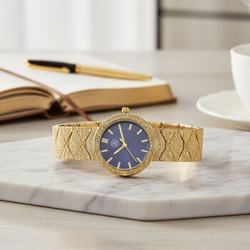 STRADA - Japanisches Uhrwerk, Marineblaues Zifferblatt mit goldplattiertem Alloy Armband, 20 cm